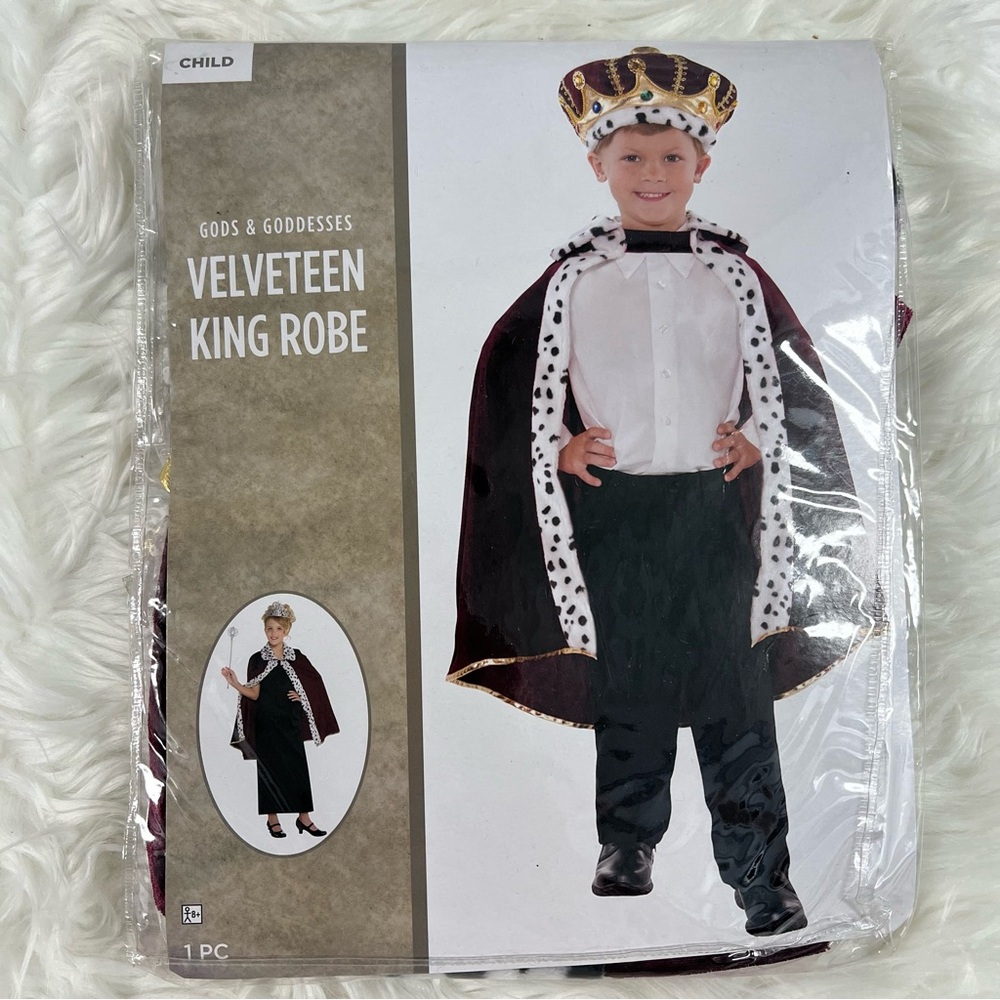 Velveteen King Robe Costume for Kids NEW Halloween Costume queen prince princess